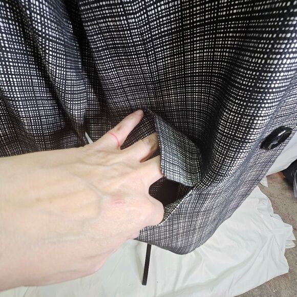 Talbots Black Plaid Quarter Sleeve Button Front Blazer Jacket Size 14 - Picture 12 of 13